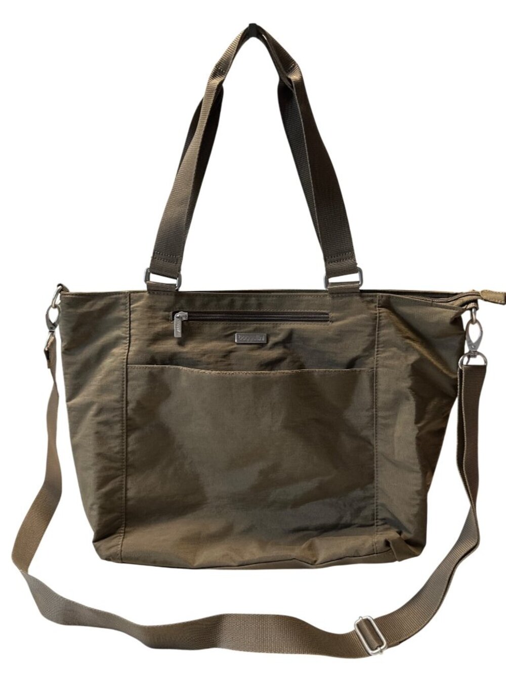 Baggallini Brown Nylon Crossbody Adjustable Strap & Zippered Compartments Tote